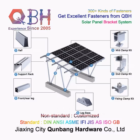 Qbh Customized Photovoltaic Solar Power Energy Panel Installation Support Part