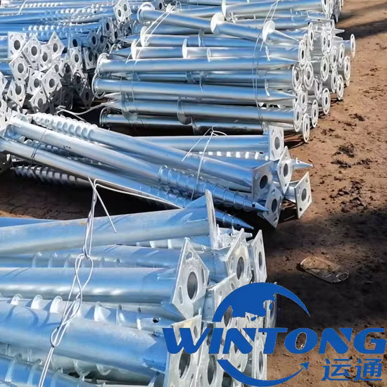 Screw Pile Anchor, Embedded Spiral Pile, Galvanized Photovoltaic Support Ground Pile